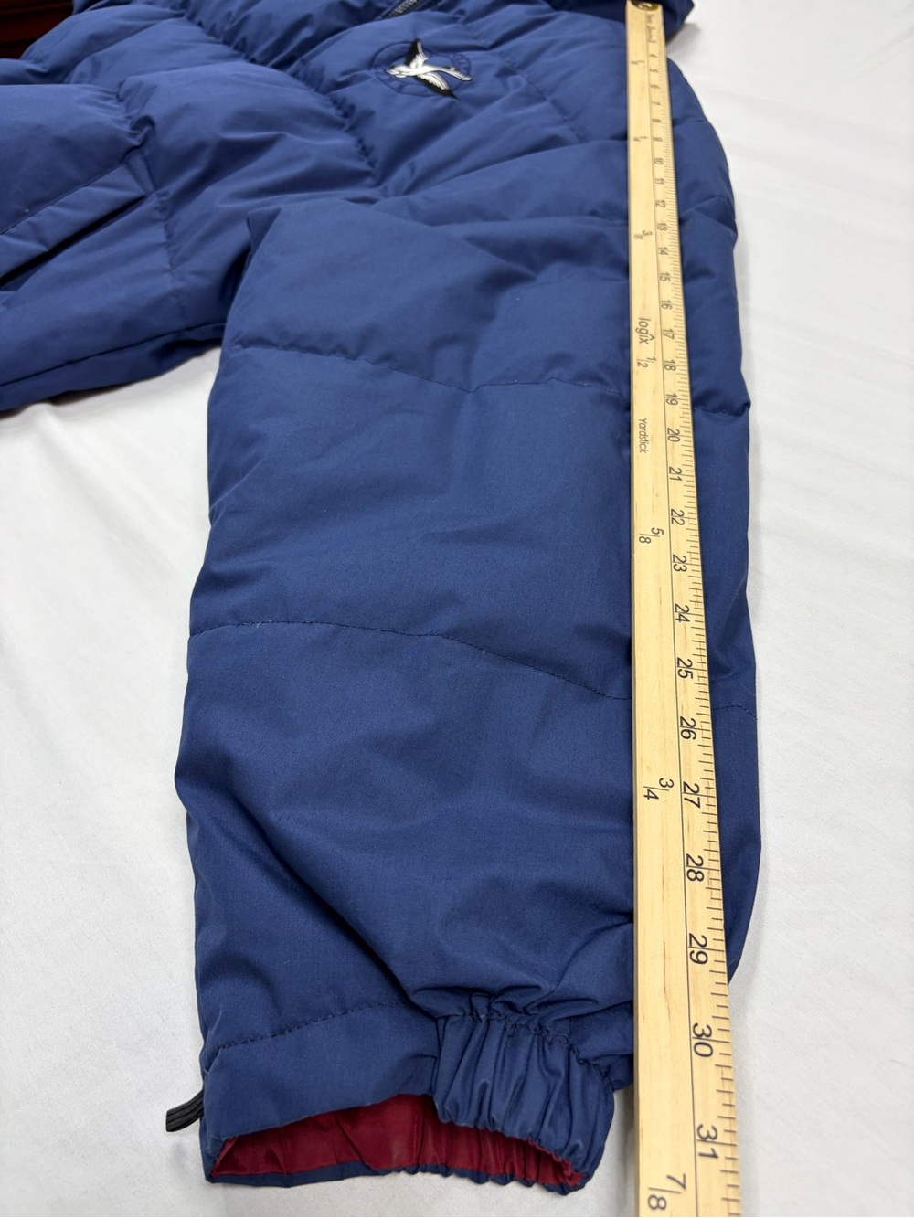 Triple F.A.T Goose Y2K 90s Navy Puffer Jacket with Red Lining | Size L - Picture 13 of 14